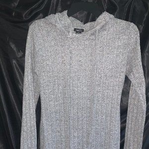 Fitted Long Sleeved Hooded Sweater dress